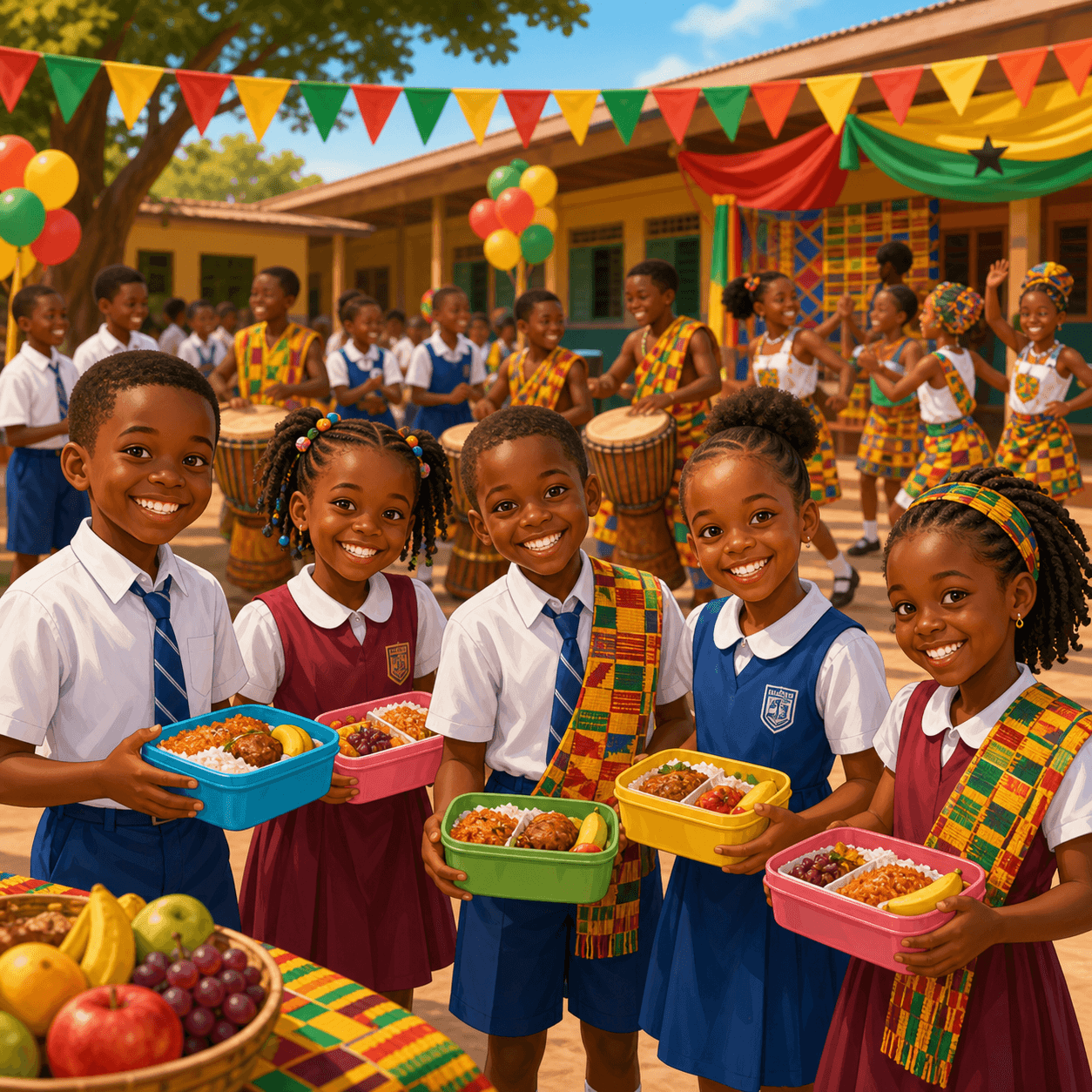 School celebration and meal community moment
